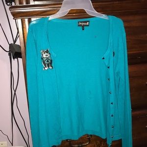 Sourpuss blue long sleeve cardigan.